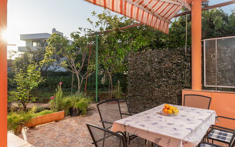 Marijana: Furniture, Chair, Table, Outdoor Furniture, Shade, Outdoor Table, Kitchen & Dining Room Table, Garden, Wood Stain, Backyard