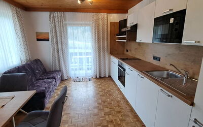 Mondsee 605: Cabinetry, Furniture, Property, Sink, Countertop, Kitchen Sink, Building, Tap, Wood, Curtain