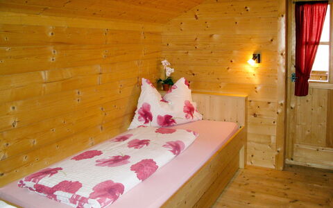 Sturmbachhütte: Bedroom, Bed, Room, Furniture, Bed Frame, Property, Bed Sheet, Pink, Interior Design, Floor