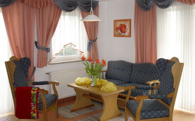 Kirschblüte Ii (Egl114) 623.5: Curtain, Room, Interior Design, Window Treatment, Living Room, Furniture, Property, Window Covering, Window Valance, Textile