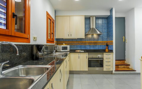 Finca L'Embat: Tap, Kitchen Sink, Sink, Countertop, Cabinetry, Property, Plumbing Fixture, Interior Design, Wood, Kitchen
