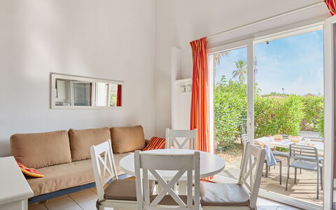 Valras Plage 606: Furniture, Interior Design, Chair, Kitchen & Dining Room Table, Shade, Outdoor Furniture, Living Room, Coffee Table, Houseplant