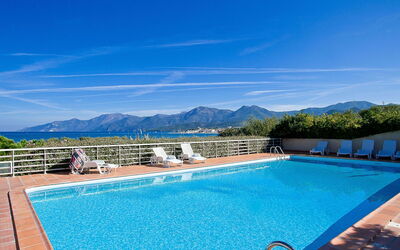Saint-Florent 606: Sky, Water, Property, Swimming Pool, Blue, Rectangle, Tree, Outdoor Furniture, Body Of Water, Cloud