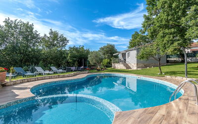 Pazin 615: Blue, Swimming Pool, Shade, Resort, Garden, Outdoor Furniture, Landscaping, Backyard, Eco Hotel, Water Feature