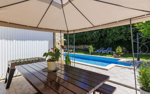 Pula Marčana 609: Outdoor Furniture, Furniture, Chair, Shade, Outdoor Table, Table, Kitchen & Dining Room Table, Patio, Garden, Outdoor Structure
