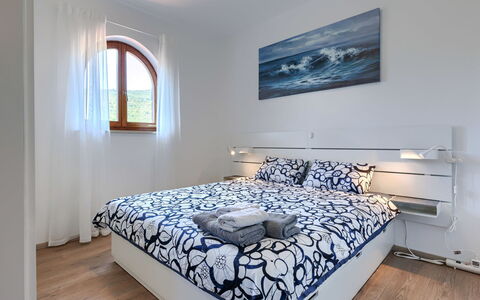 Ester: Bed, Interior Design, Bedroom, Furniture, Flooring, Floor, Wood, Bedding, Bed Sheet, Room