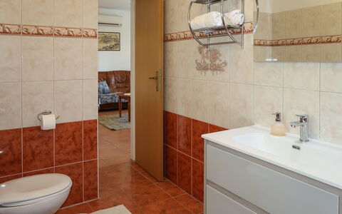 Marija: Bathroom, Room, Property, Tile, Bathroom Cabinet, Tap, Floor, Wall, Bathroom Accessory, Interior Design