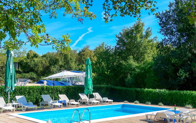 Krk Malinska 632: Water, Plant, Sky, Property, Swimming Pool, Tree, Azure, Cloud, Shade, Outdoor Furniture