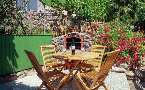 Crikvenica 602: Plant, Property, Furniture, Flower, Leaf, Outdoor Table, Green, Botany, Chair, Outdoor Furniture