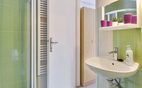 Valentina: Bathroom, Room, Property, Green, Interior Design, Tap, Tile, Architecture, Building, Plumbing Fixture