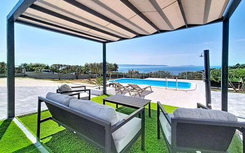 Ria with Heated Pool: Outdoor Furniture, Furniture, Swimming Pool, Shade, Resort, Outdoor Structure, Awning, Chair, Patio, Pergola