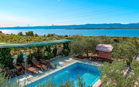 Lucije: Property, Real Estate, Swimming Pool, Natural Landscape, House, Estate, Azure, Resort, Building, Bay
