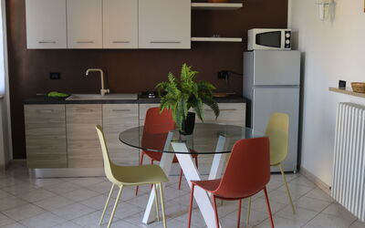 Corte Chiara 741.1: Cabinetry, Countertop, Furniture, Chair, Kitchen Stove, Wood, Flooring, Kitchen, Lighting, Building