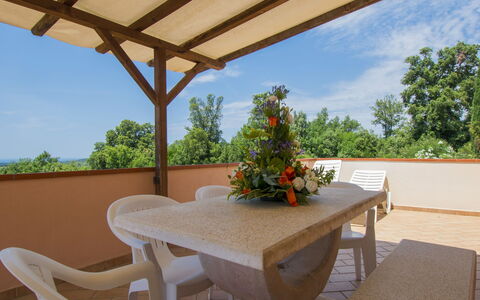 Riparbella 621: Property, Real Estate, House, Room, Building, Table, Furniture, Patio, Outdoor Table, Home