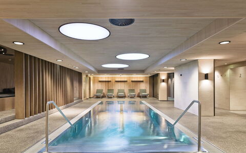 Kals am Großglockner 649: Water, Building, Swimming Pool, Interior Design, Floor, Real Estate, Art, Ceiling, Glass