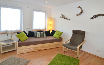 Pfrungen (Ils203) 610.3: Room, Furniture, Living Room, Property, Interior Design, Green, Floor, Wood Flooring, Building, Ceiling