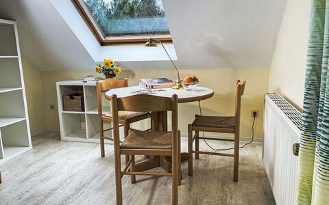Plau am See 621: Building, Table, Furniture, Plant, Wood, House, Chair, Ladder, Flooring, Floor