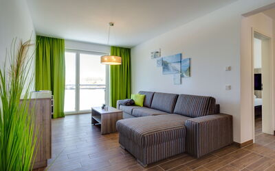 Seglerhütte 601.5: Room, Furniture, Property, Interior Design, Floor, Building, Bedroom, Ceiling, Living Room, Real Estate