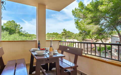 Cala Murada 615: Sky, Cloud, Furniture, Property, Table, Plant, Building, Wood, Tree, Porch