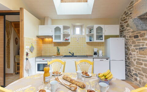 Les Bambous: Food, Countertop, Cabinetry, Property, Furniture, Table, Tableware, Kitchen, Lighting, Interior Design