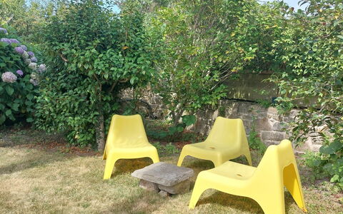 Pont L'Abbé 608: Yellow, Plastic, Outdoor Furniture, Shade, Garden, Chair, Backyard