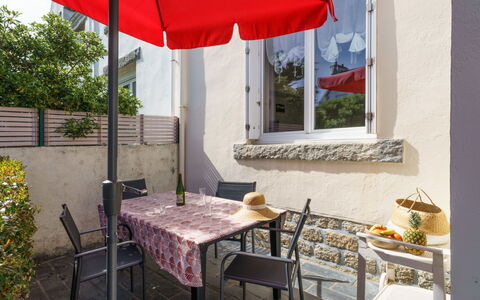 Ty Martelod: Table, Furniture, Plant, Chair, Building, Shade, Outdoor Furniture, Outdoor Table, Interior Design, Umbrella
