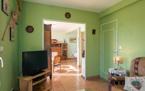 Tal Ar Mor: Property, Furniture, Couch, Green, Picture Frame, Building, Television, Wood, Living Room, Interior Design