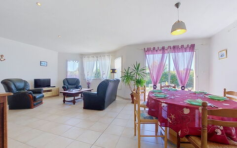 Ker Laouen: Flooring, Furniture, Floor, Chair, Couch, Living Room, Houseplant, Kitchen & Dining Room Table