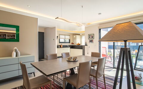 Ty Pleine: Furniture, Interior Design, Chair, Flooring, Table, Dining Room, Kitchen & Dining Room Table, Floor, Wood, Ceiling