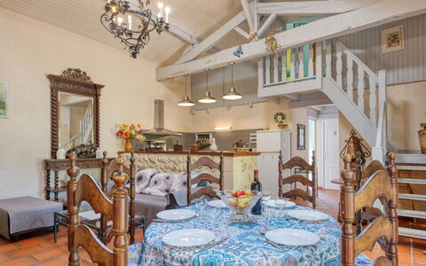 Babelle: Table, Furniture, Property, Decoration, Building, Chair, Azure, Picture Frame, Textile, Interior Design