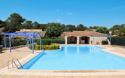 Le Clos D'Azur 1: Water, Sky, Plant, Swimming Pool, Azure, Tree, Shade, Outdoor Furniture, Composite Material, Leisure