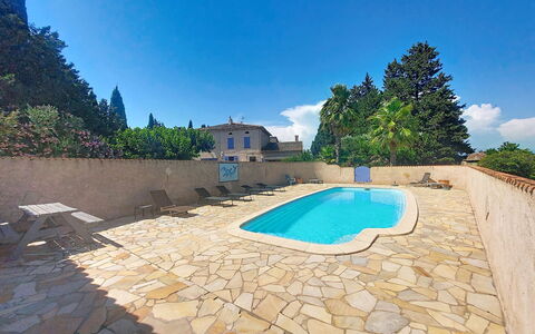 Mas du Combaud: Swimming Pool, Flagstone, Shade, Resort, Landscaping, Tile, Hacienda, Hotel, Villa