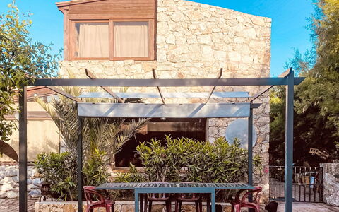 L'Ile Rousse 611: Architecture, Shade, Outdoor Structure, Chair, Garden, Pergola, Flowerpot, Awning, Landscaping, Outdoor Furniture