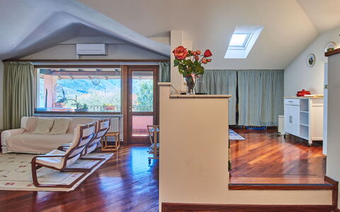 Terrazzo Fiorito: Furniture, Property, Picture Frame, Azure, Wood, Lighting, Interior Design, Comfort, Floor, Flooring