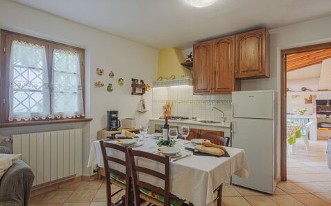 Alba: Cabinetry, Furniture, Table, Property, Countertop, Window, Wood, Kitchen, Interior Design, Chair