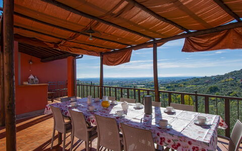 Francesco: Sky, Furniture, Chair, Table, Shade, Wood, Leisure, Tree, Landscape, Outdoor Furniture