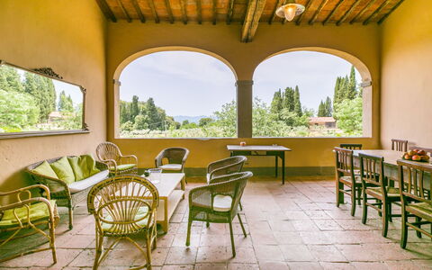 Buca dei Merli: Furniture, Table, Property, Plant, Window, Chair, Shade, Tree, Wood, Lighting