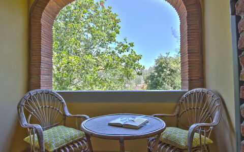 Le Terrazze: Furniture, Table, Property, Plant, Chair, Building, Sky, Wood, Interior Design, Shade
