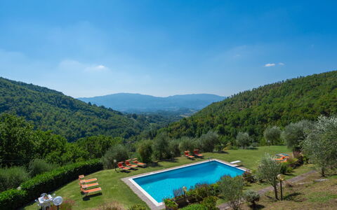 Podere le Ripe: Sky, Water, Plant, Cloud, Mountain, Nature, Azure, Natural Landscape, Swimming Pool, Tree