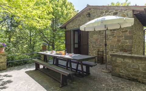 Cottage Contadina: Sky, Table, Furniture, Daytime, Property, Plant, Mountain, Azure, Chair, Nature