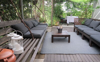Mošćenička Draga 619: Plant, Table, Furniture, Property, Flowerpot, Couch, Outdoor Furniture, Interior Design, Wood, Architecture