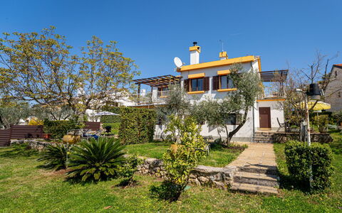 Krk Njivice 617: House, Residential Area, Home, Estate, Garden, Shade, Landscaping, Yard, Hacienda, Villa