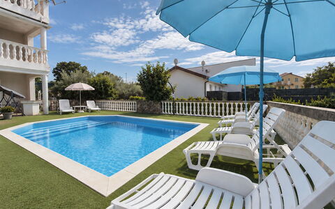 Krk Krk 669: Blue, Swimming Pool, Outdoor Furniture, Resort, Estate, Balcony, Leisure, Shade, Porch, Garden
