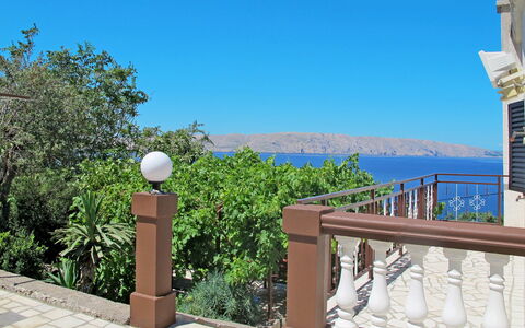 Senj 631: Sea, Balcony, Handrail, Fence, Ocean, Porch, Shade, Baluster, Coast, Flowerpot