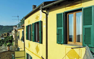 Pietrabruna 624: Building, Sky, Property, Window, Plant, House, Wood, Yellow, Shade