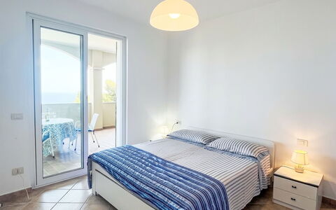 Pietra Ligure 612: Interior Design, Floor, Flooring, Furniture, Room, Bed, Ceiling, Bedroom, Apartment, Bed Sheet