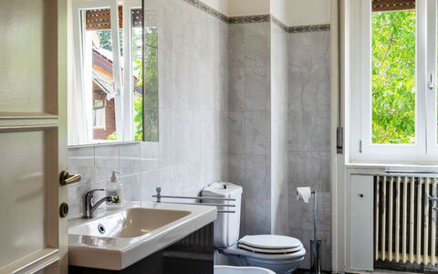 Del Sole: Bathroom, Room, Property, Interior Design, Bathroom Cabinet, Sink, Tile, Furniture, Building, Floor