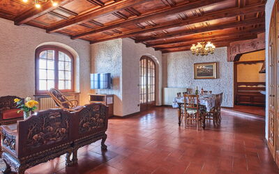 Villa Bellavista 652.1: Table, Furniture, Property, Window, Wood, Interior Design, Architecture, Hall, Flooring, Living Room