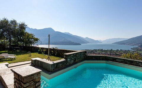 Gravedona 720: Swimming Pool, Property, Mountain, Sky, Real Estate, Vacation, Azure, House, Mountain Range, Estate
