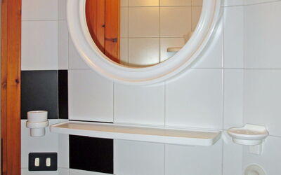Ca' Pignoi 625.6: Mirror, Tap, Sink, Bathroom Sink, Plumbing Fixture, Cabinetry, Wood, Interior Design, Bathroom